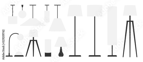 Floor and ceiling lamps furniture set Tableau sur Toile