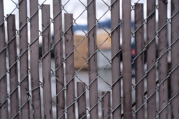 industrial chainlink fence with privacy screen