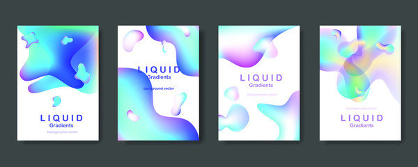 liquid gradient color background design. set of poster covers with color vibrant gradient background