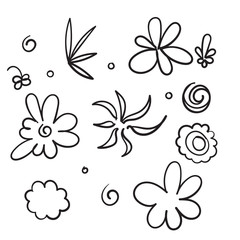 Wall Mural - hand drawn doodle flower element collection illustration vector