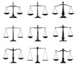 Scales of justice and law balance symbols