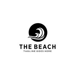 Wall Mural - Creative beauty beach modern minimalist  logo design Vector