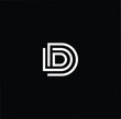 Minimal elegant monogram art logo. Outstanding professional trendy awesome artistic D DD DDD initial based Alphabet icon logo. Premium Business logo White color on black background