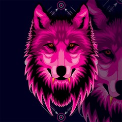 Naklejka na meble WOLF ETHNIC GEOMETRIC VECTOR