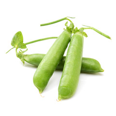 Fresh peas isolated on white background 