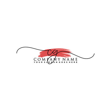 Initial Letter CG Signature Handwriting and Elegant Logo Design Vector	