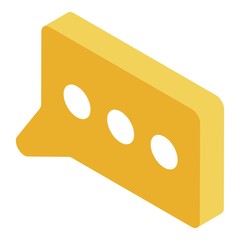 Poster - Yellow chat icon. Isometric of yellow chat vector icon for web design isolated on white background