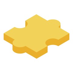 Aufkleber - yellow puzzle icon. isometric of yellow puzzle vector icon for web design isolated on white backgrou