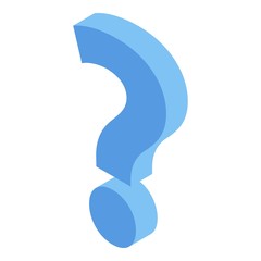 Poster - Blue question sign icon. Isometric of blue question sign vector icon for web design isolated on white background