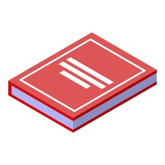 Poster - Red book icon. Isometric of red book vector icon for web design isolated on white background