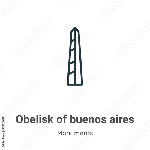Fotografía Obelisk of buenos aires outline vector icon