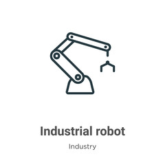 Poster - Industrial robot outline vector icon. Thin line black industrial robot icon, flat vector simple element illustration from editable industry concept isolated stroke on white background