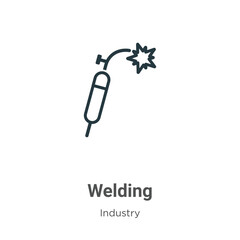 Poster - welding outline vector icon. thin line black welding icon, flat vector simple element illustration f