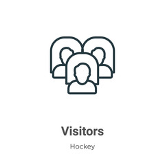 Poster - Visitors outline vector icon. Thin line black visitors icon, flat vector simple element illustration from editable hockey concept isolated stroke on white background