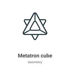Poster - Metatron cube outline vector icon. Thin line black metatron cube icon, flat vector simple element illustration from editable geometry concept isolated stroke on white background