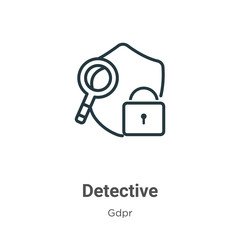Poster - Detective outline vector icon. Thin line black detective icon, flat vector simple element illustration from editable gdpr concept isolated stroke on white background