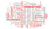 Marketing word cloud red modern illustration