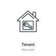 Tenant outline vector icon. Thin line black tenant icon, flat vector simple element illustration from editable real estate concept isolated stroke on white background