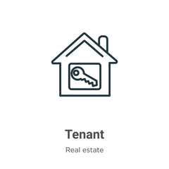 Poster - Tenant outline vector icon. Thin line black tenant icon, flat vector simple element illustration from editable real estate concept isolated stroke on white background