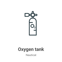 oxygen tank outline vector icon. thin line black oxygen tank icon, flat vector simple element illust