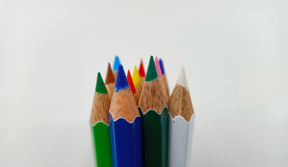 Color pencils isolated on white background