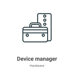 Poster - Device manager outline vector icon. Thin line black device manager icon, flat vector simple element illustration from editable hardware concept isolated stroke on white background