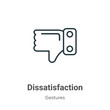 © Digital Bazaar - Dissatisfaction outline vector icon. Thin line black dissatisfaction icon, flat vector simple element illustration from editable gestures concept isolated stroke on white background