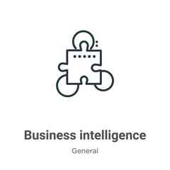 Poster - Business intelligence outline vector icon. Thin line black business intelligence icon, flat vector simple element illustration from editable general concept isolated stroke on white background