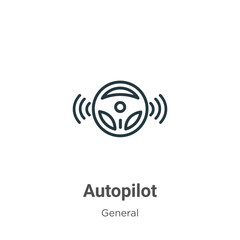 Poster - Autopilot outline vector icon. Thin line black autopilot icon, flat vector simple element illustration from editable general concept isolated stroke on white background