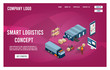 © Sarawut - Modern flat design isometric concept of Smart Logistics with with global logistics partnership for website and mobile website.  Easy to edit and customize. Vector illustration