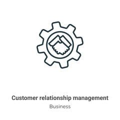 Poster - customer relationship management outline vector icon. thin line black customer relationship manageme