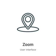 Poster - Zoom outline vector icon. Thin line black zoom icon, flat vector simple element illustration from editable user interface concept isolated stroke on white background