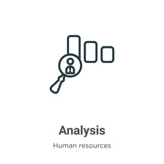 Poster - Analysis outline vector icon. Thin line black analysis icon, flat vector simple element illustration from editable human resources concept isolated stroke on white background