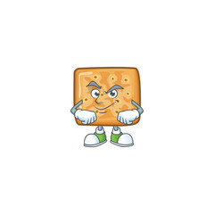 Sticker - An icon of crackers mascot design with confident gesture