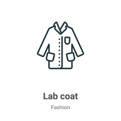 Poster - Lab coat outline vector icon. Thin line black lab coat icon, flat vector simple element illustration from editable fashion concept isolated stroke on white background