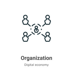 Poster - Organization outline vector icon. Thin line black organization icon, flat vector simple element illustration from editable digital economy concept isolated stroke on white background