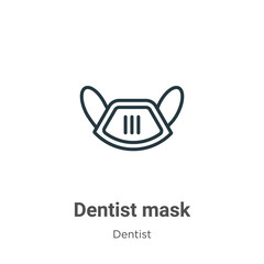 Poster - Dentist mask outline vector icon. Thin line black dentist mask icon, flat vector simple element illustration from editable dentist concept isolated stroke on white background