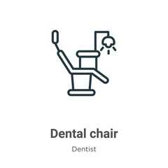 Poster - Dental chair outline vector icon. Thin line black dental chair icon, flat vector simple element illustration from editable dentist concept isolated stroke on white background