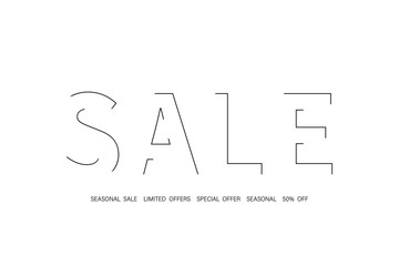Poster - sale banner or poster, isolated. big word sale on white background. sale text. vector illustration