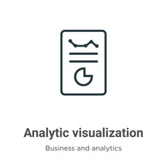 Poster - Analytic visualization outline vector icon. Thin line black analytic visualization icon, flat vector simple element illustration from editable business and analytics concept isolated stroke on white