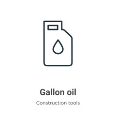 Poster - Gallon oil outline vector icon. Thin line black gallon oil icon, flat vector simple element illustration from editable tools concept isolated stroke on white background