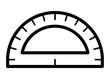 © martialred - Half circle protractor for measuring angles line art vector icon for math apps and websites