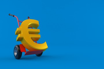 Sticker - Euro currency with hand truck