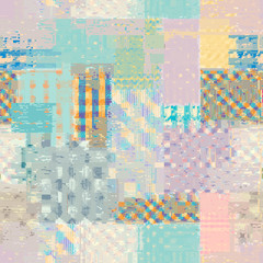 Leinwandbilder - Vector image with imitation of grunge datamoshing texture.