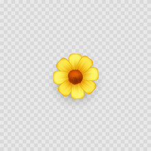 Emoji Yellow Flower Icon. Spring, Summer. Vector