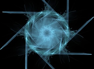 Poster - Computer generated fractal artwork for creative design, art and entertainment. Background with rotating spheres.
