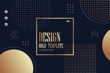 Poster - abstract gold design template of modern artwork on blue background. illustration vector eps10