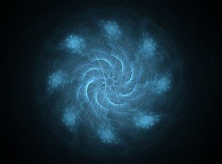 Poster - Abstract fractal background - computer-generated image. Digital art. Converging toward the center of the circles.