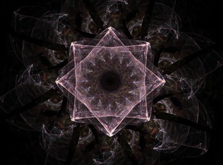 Poster - Computer generated fractal artwork for creative design, art and entertainment. Background with rotating spheres.