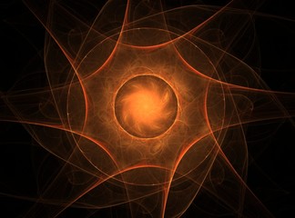 Poster - an abstract computer generated modern fractal design on dark background. abstract fractal color text